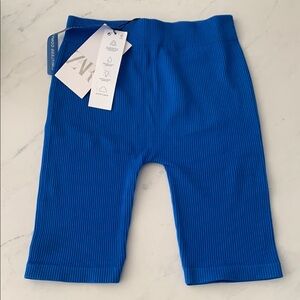 Zara Limitless Contour Collection Bike Shorts NWT Blue Size XS